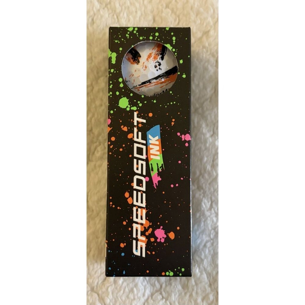 TaylorMade SpeedSoft ORANGE INK Golf Balls - NEW Sleeve of 3